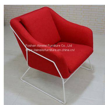 Modern Velvet Metal Framework Armrest Sofa Lounge Chair photo-3