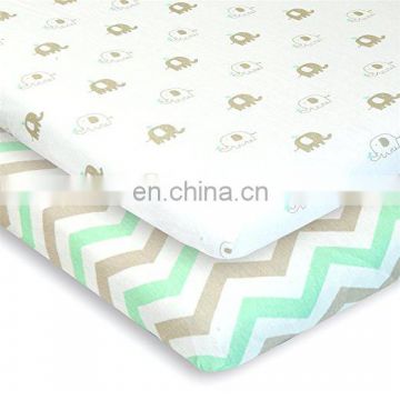 100% waterproof Knit Jersey cotton Fitted Bed Sheet For Baby Crib