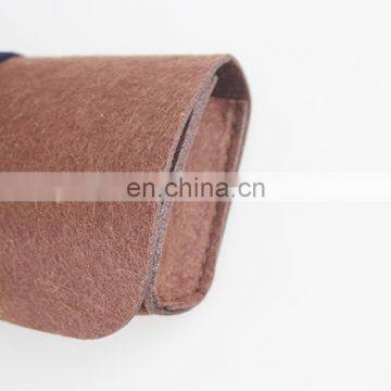 Custom Logo Folding and Cheap Soft Felt Eyeglasses Bag Sunglasses Pouch Case Wholesale With PU Leather Strip photo-7