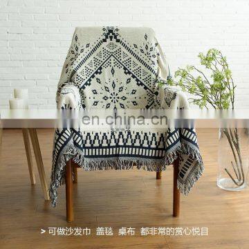 RAWHOUSE Woven Jacquard Throw Blanket Cotton Couch Cover Sofa Cover Home Decorative Cotton Throws Woven photo-5