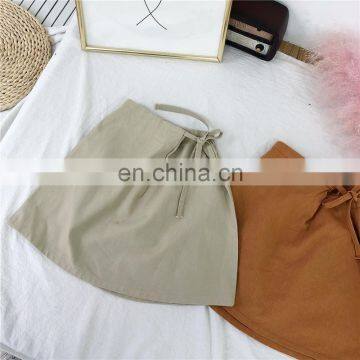 2020 New Wholesale Children's Breathes Casual Linen A-line Skirt For 1-6Y Girls photo-2