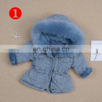 Winter Toddler Baby Girls Hooded Coat Jacket Kids Faux Fur Fleece Warm Thick Denim Warm Costume Boys Outwear photo-7