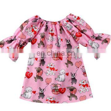 Kids Toddler Baby Girl Clothes Anna Dress Cotton 3/4 Sleeve Princess Casual Party Tutu Dres valentine's day Outfit