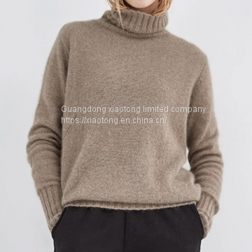 Fashion Women Clothing Thick Wool Turtleneck Loose Knit Sweater