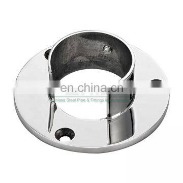 Stainless Steel Slot Pipe Flange 50.8mm Wall Mounted Flange Slot Tube Ending Base