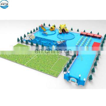 PVC Tarpaulin Commerical Inflatable Amusement Park, Inflatable Land Water Park For Playing Equipment On Land photo-2