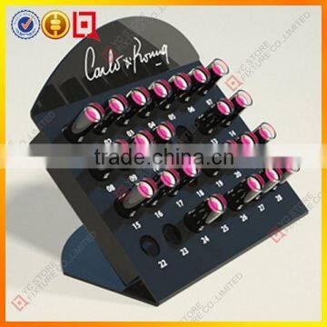 2015 Professional 6 tier clear wall mounted acrylic nail polish display rack/stand COS034