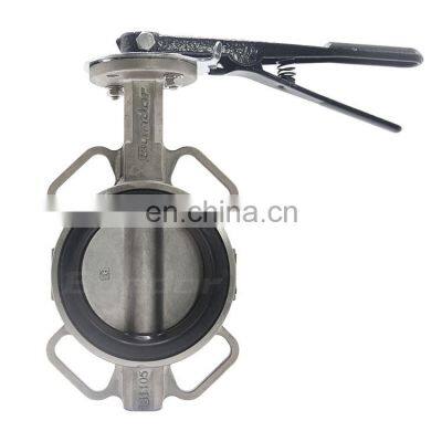 Bundor class 150 DN100 fit for multi standard handle wafer butterfly valve