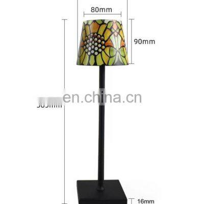 2020 Creative Bedroom Bed Side Table Lamp for Tiffany Style Table Lamps With Flower Design photo-4