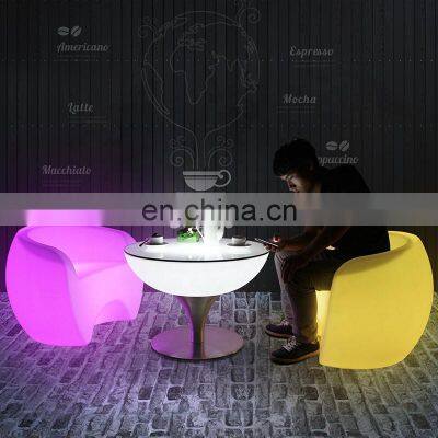 Top Seller Rental Event Growing Furniture White Plastic Luminous LED Light Sofa for Bar photo-3