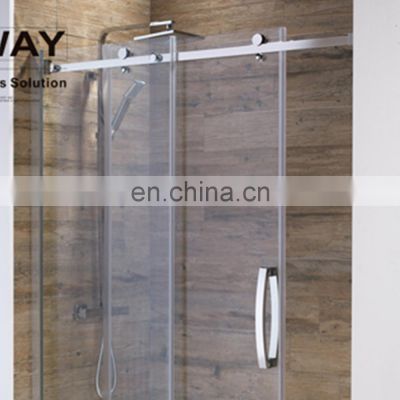 Good price simple Bathroom tempered frameless glass folding door system