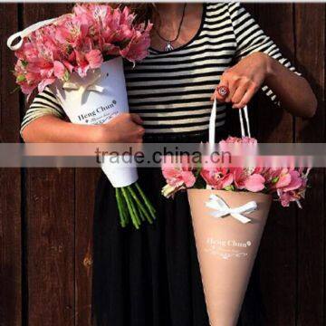 Custom Company Logo Eco-friendly Gift Bag With Flower/ Flower Gift Box photo-4