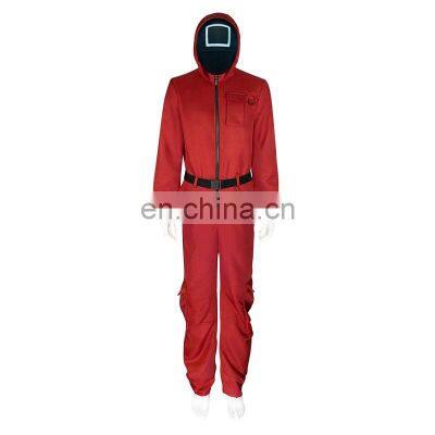 New Product Hot Sale Wholesale Squid Game Clothes TV Same Style Masque Man Boss Masque Hood Garment Set photo-2