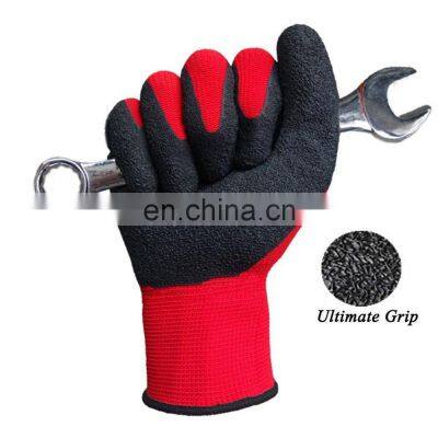 13Gauge Polyester Liner Black Mechanical Latex Work Gloves Scaffolding Gloves Latex Coated gloves