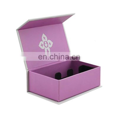 High quality custom printing packaging box for essential oil cosmetics packing box with flap perfume box with wrapper paper