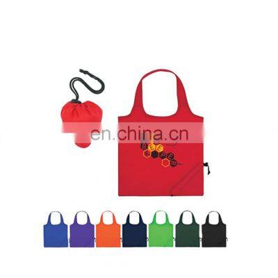 Multi-color Recycle Portable Grocery Custom Logo Polyester Material Tote Shopping Bag Reusable Grocery Bags photo-2