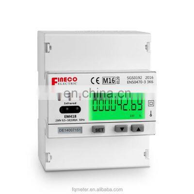 EM418 230V 10(100)A MID approved multi-function kvar meter single phase induction watt hour meter