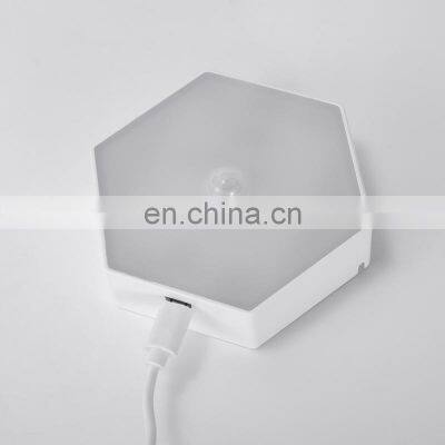 Indoor Decoration Lighting Magnetic Hexagonal Modular Touch Sensor Lamps Rechargeable Led Touch Night Light