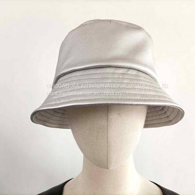 Women's and Men's fashion eco leather bucket hat