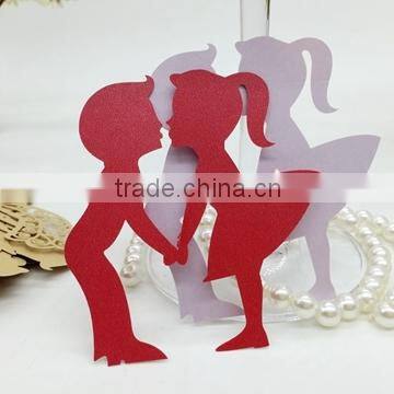 Groom Bride Wedding Party Decoration Red Place Card for Wine Glass Quality Choice