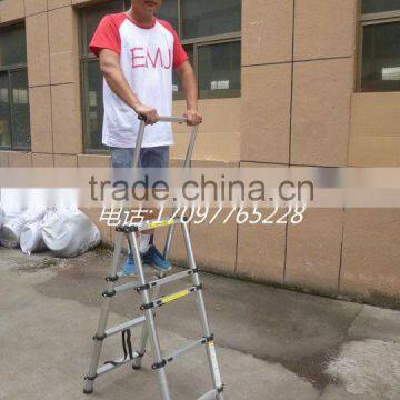 Aluminum Double Sides Telescopic Ladder ,extension ladder( 1.4m+2.0m )