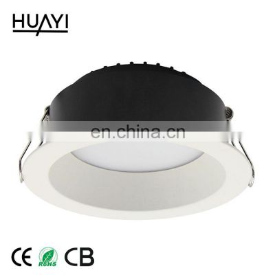 HUAYI High Quality IP44 7 Watt Round Aluminum Ultra Thin Recessed Mounted SMD LED Downlight