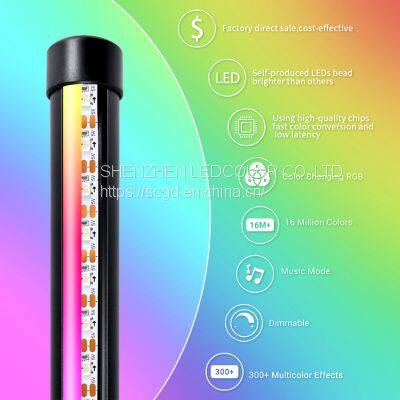New 126/160cm Modern Smart App Control Metal Stents RGB LED Corner Floor Lamp for Living Room photo-5