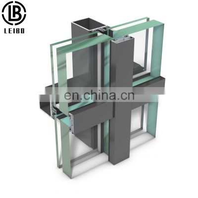 Glass curtain wall for commercial building, glass facade, window wall Tempered Low-e spider curtain wall glass with big size