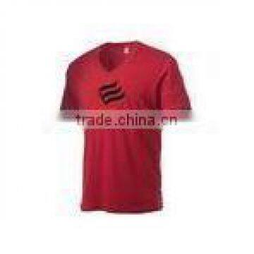 Red Color V-Neck Casual T-Shirts/ custom t shirts