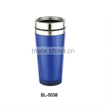 16oz hot sell travel thermal mugs with stainless steel inner plastic outer