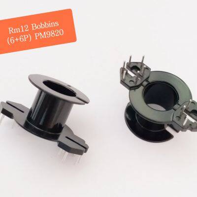 RM12 Vertical bobbins, RM12(6+6P) bobbins, RM12 vertical transformer bobbins. PM9820 material, Fast delivery time.