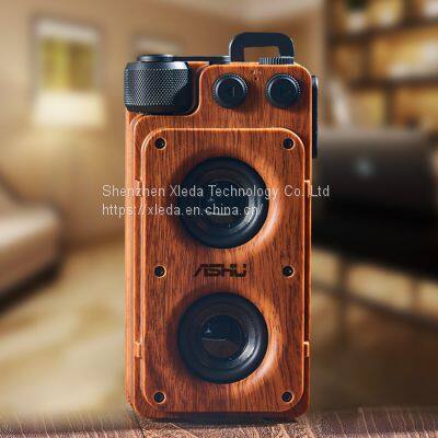 Retro Wood Portable Mini Bluetooth Speaker Wireless Loudspeaker Outdoor Speaker Sound System TF FM Radio Music Subwoofer photo-5