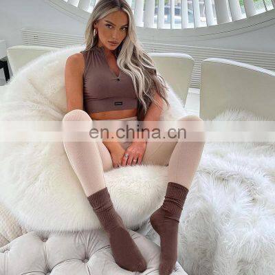 New Arrival Provide OEM ODM Service Women High Quality Sports Socks High Elastic Casual Solid Warmy Girl Yoga Socks