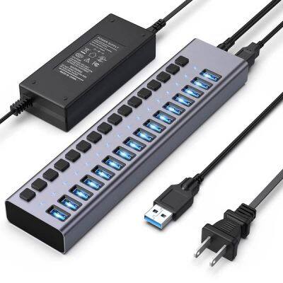 16 Ports USB 3.0 Hub With Individual On/Off Switches Splitter photo-4