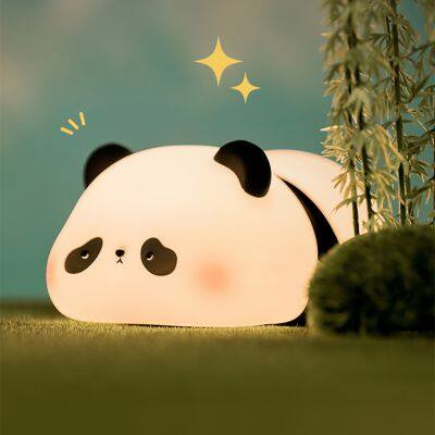 New Design Wholesale Hot Sale Silicone Night Light Cartoon Color Changing Animal LED Bedside Lamp Silicone Night Light Panda photo-4