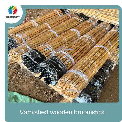 Escobas Fbrica En China Push Broom Parts Pole Lacquered Wooden Broomstick for Plastic Broom Household Item Cleaning Tools photo-2