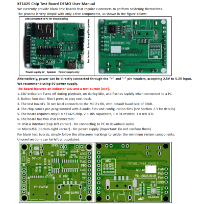 KT142S Voice Chip MP3 Player Module 3 Trigger I/O USB Update 0.5W Speaker Support DAC Output Sound IC for DIY Electronics Gift Christmas Jewel Case photo-5