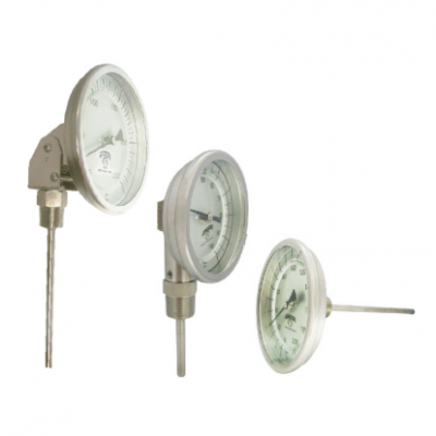 Dial Inline Pipe Thermometer Industrial Bimetal Analog Pipe 15cm Bimetallic Thermometer for Industrial Water Heater Pipe