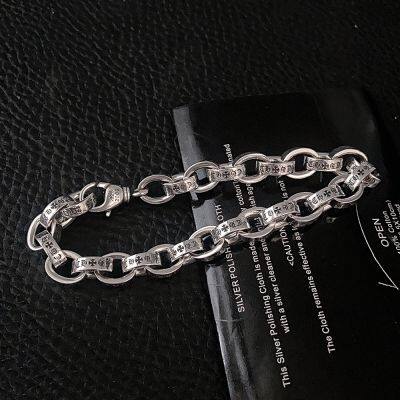 Factory Price High Quality S925 Sterling Silver New Six-Character Mantra Bracelet Men Women Retro Trend Jewelry Gift photo-4