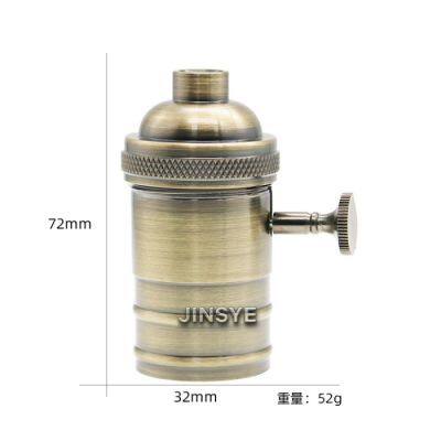 E26 Bronze Bulb Holder Lamp Light Socket With Switch
