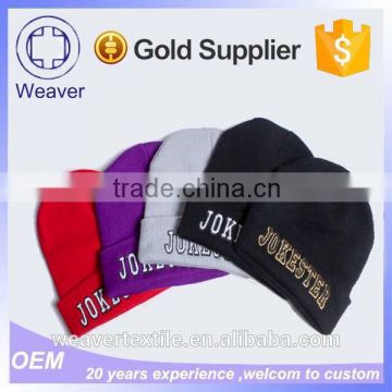 Whole Custom High Quality color 3D Embroidery Knitted Beanie Hat