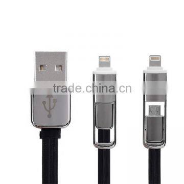 China accesories mobile phone Alumium Flat usb cable multifunctional micro usb data cable