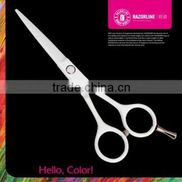 RAZORLINE R8 SUS440A Stainless steel salon shears, White Teflon coating hot barber scissor, economic hair cutting scissor