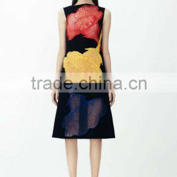 Newest 100% Cotton Neck Flower Lace for 2014 Summer Collections photo-4