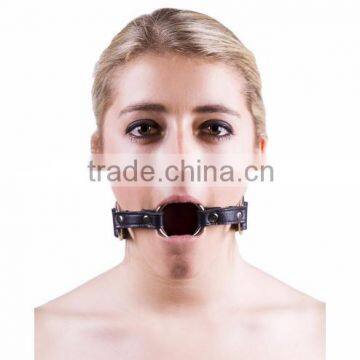 NEW 2015 BLACK BONDAGE O RING GAGS SOFT LEATHER MATERIAL