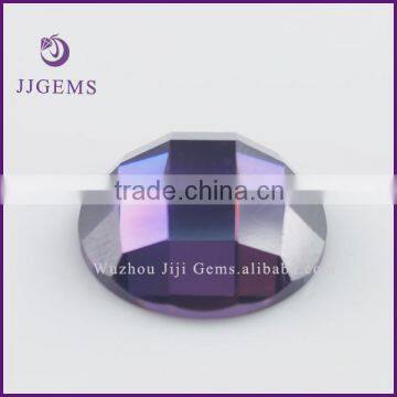 Alibaba flat bottom checkerboard top amethyst cubic zirconia manufacturers