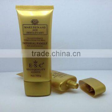 Dia40mm flat cosmetic oval tubes with screw cap for CC cream