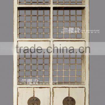 Antique recyle wood carved bookshelf bookcase