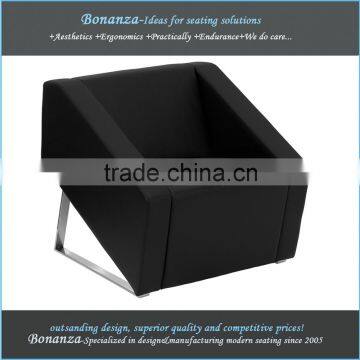 Leather Sofa With Stainless Steel Legs 833# Leather Sofa With Steel Legs, Leather Sofa Metal Legs photo-3