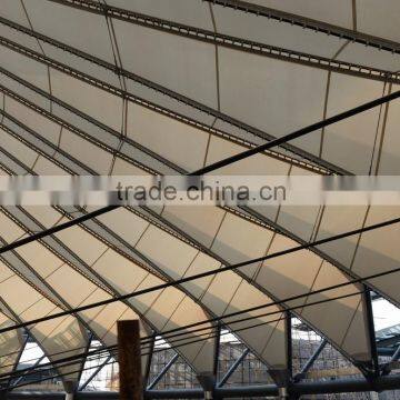 Guangzhou Supplier UV Resistance Cable Net Tension Membrane Structure Summerhouse With Permanent PTFE Coated Fiber Glass Fabric photo-2
